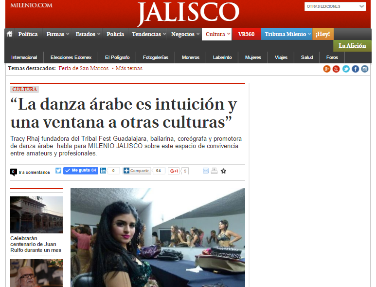 Entrevista con Tracy Rhaj para el periodico MILENIO